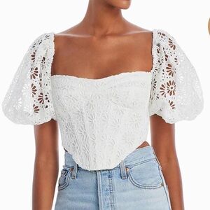 Bardot lace corset top